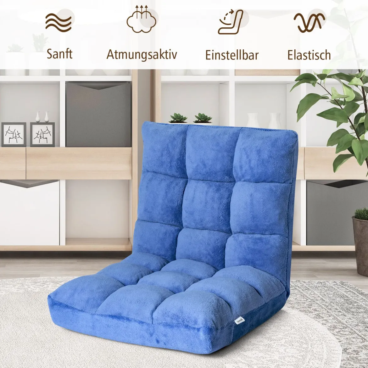 Bodenstuhl Faltbares Lazy Sofa Faul Tatami Bodenkissen Schwarz Grau Kaffeebraun Rosa Blau Lila