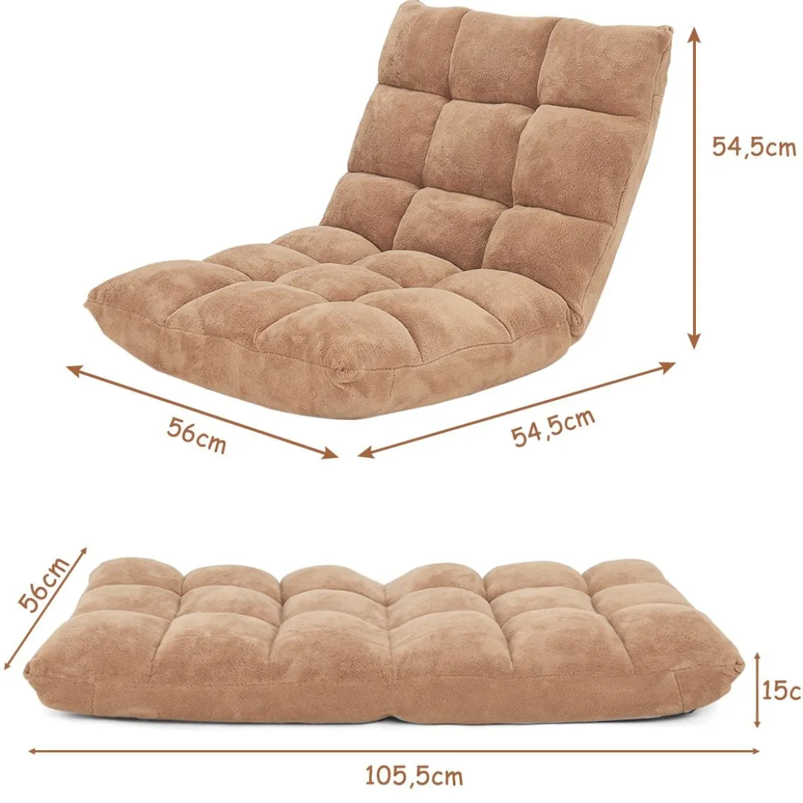 Bodenstuhl Faltbares Lazy Sofa Faul Tatami Bodenkissen Schwarz Grau Kaffeebraun Rosa Blau Lila
