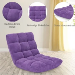 Bodenstuhl Faltbares Lazy Sofa Faul Tatami Bodenkissen Schwarz Grau Kaffeebraun Rosa Blau Lila