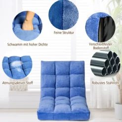 Bodenstuhl Faltbares Lazy Sofa Faul Tatami Bodenkissen Schwarz Grau Kaffeebraun Rosa Blau Lila