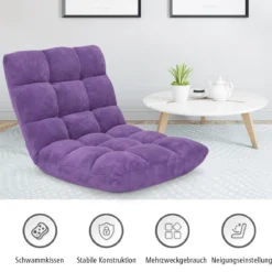 Bodenstuhl Faltbares Lazy Sofa Faul Tatami Bodenkissen Schwarz Grau Kaffeebraun Rosa Blau Lila