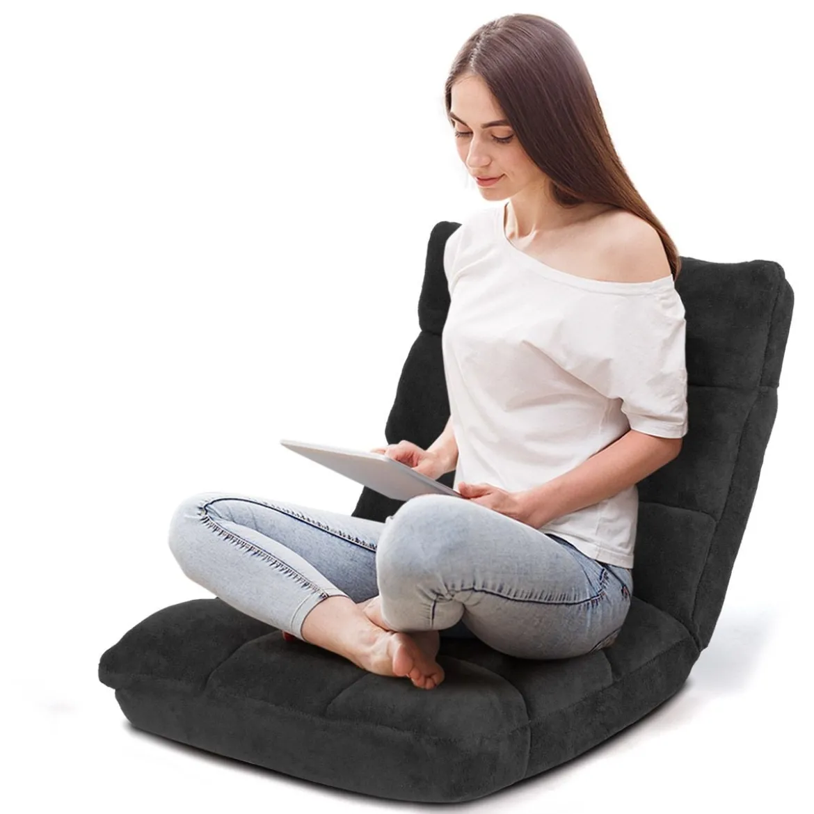 Bodenstuhl Faltbares Lazy Sofa Faul Tatami Bodenkissen Schwarz Grau Kaffeebraun Rosa Blau Lila