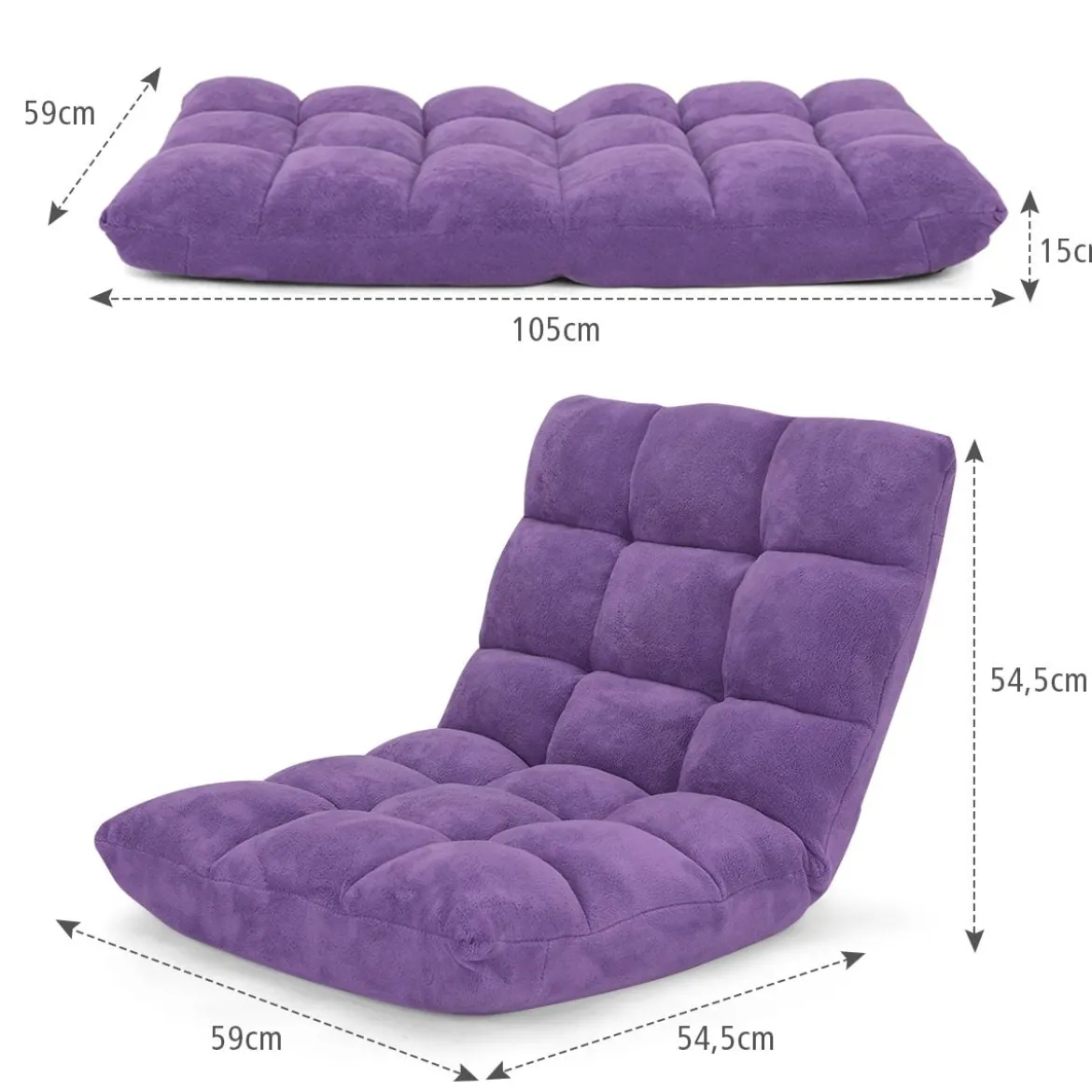 Bodenstuhl Faltbares Lazy Sofa Faul Tatami Bodenkissen Schwarz Grau Kaffeebraun Rosa Blau Lila