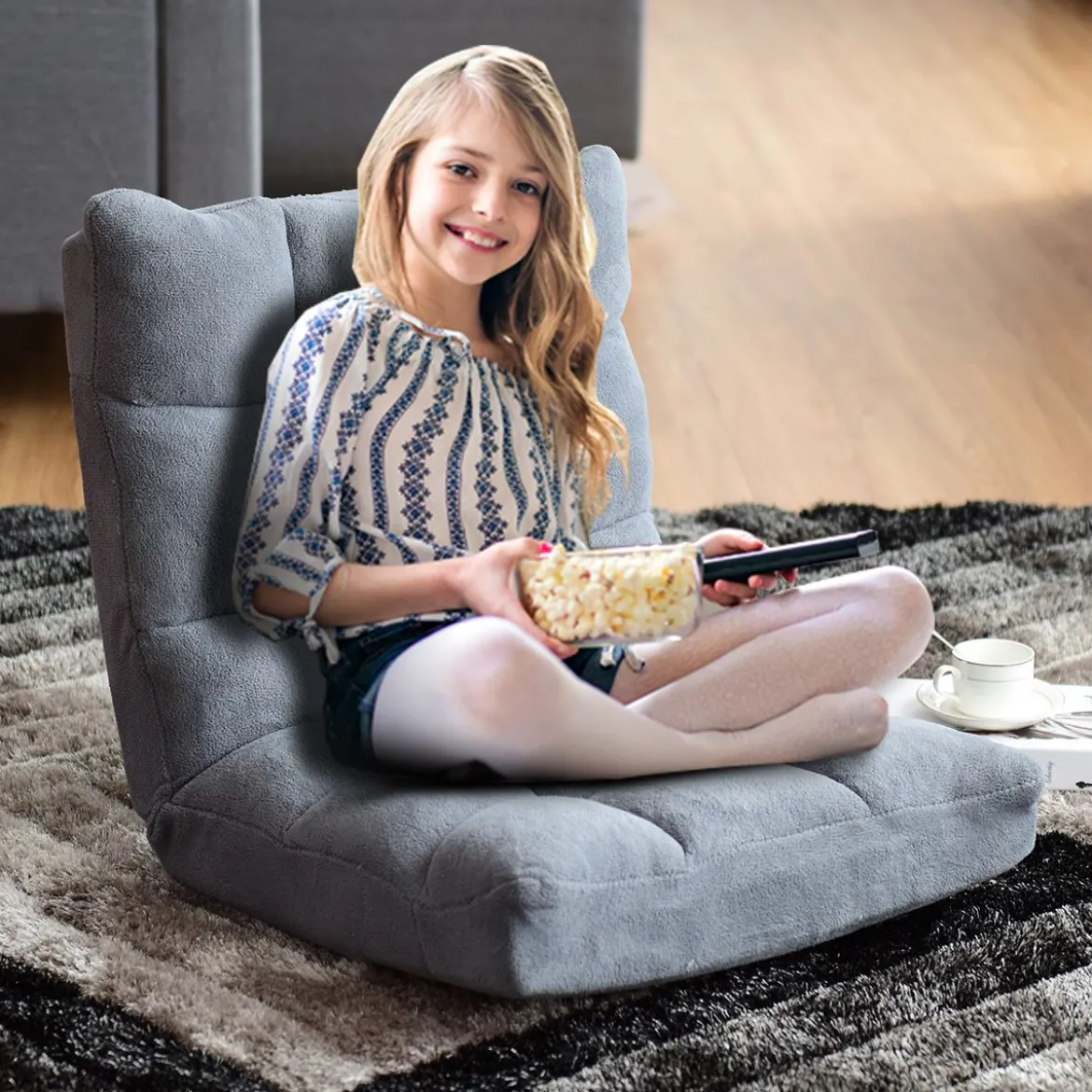 Bodenstuhl Faltbares Lazy Sofa Faul Tatami Bodenkissen Schwarz Grau Kaffeebraun Rosa Blau Lila