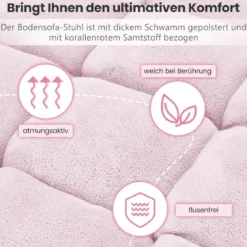 Bodenstuhl Faltbares Lazy Sofa Faul Tatami Bodenkissen Schwarz Grau Kaffeebraun Rosa Blau Lila