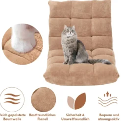 Bodenstuhl Faltbares Lazy Sofa Faul Tatami Bodenkissen Schwarz Grau Kaffeebraun Rosa Blau Lila