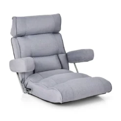 Bodenstuhl klappbares Bondensofa mit verstellbarer Rückenlehne Blau/Grau 80 x 72 x 75 cm