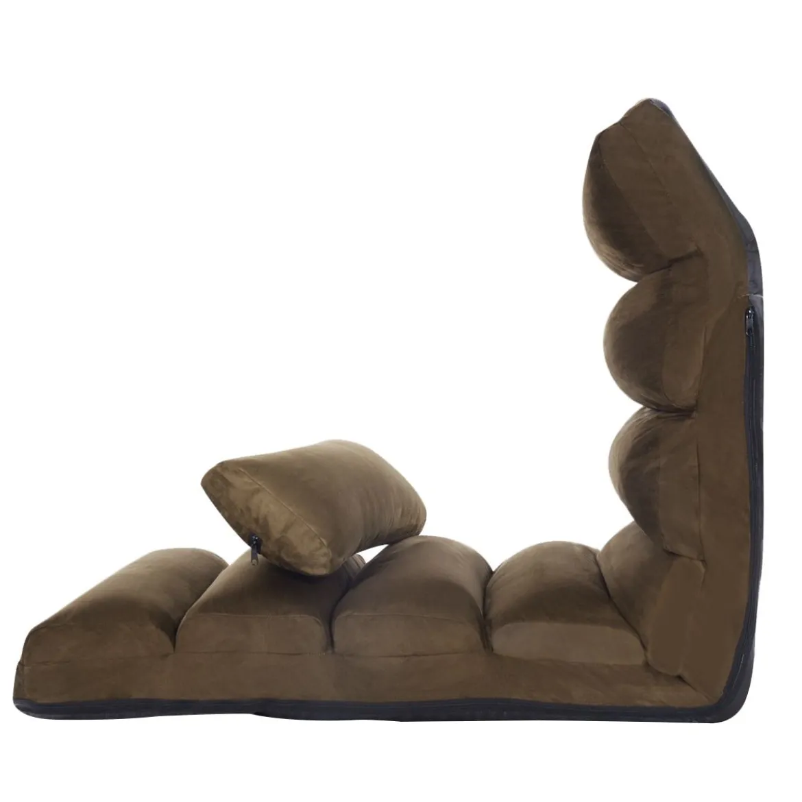 Bodenstuhl mit Rückenlehne klappbare Bodenliege 175 x 55 x 20 cm Braun