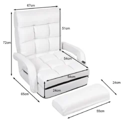 Bodenstuhl mit Schlaffunktion & Verstellbarer Rückenlehne Gepolstertes Bodensofa Klappsofa