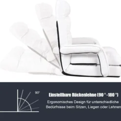 Bodenstuhl mit Schlaffunktion & Verstellbarer Rückenlehne Gepolstertes Bodensofa Klappsofa