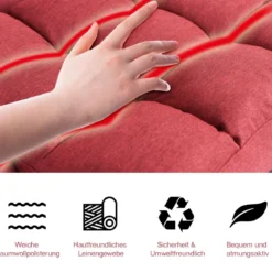 Bodenstuhl mit Schlaffunktion & Verstellbarer Rückenlehne Gepolstertes Bodensofa Klappsofa