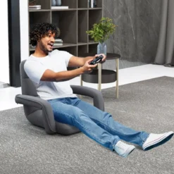 Bodenstuhl mit Verstellbarer Rückenlehne & Gepolstertem Sitz Bondensofa Relaxsessel