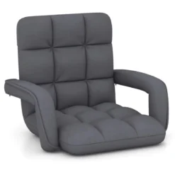 Bodenstuhl mit Verstellbarer Rückenlehne & Gepolstertem Sitz Bondensofa Relaxsessel