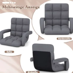 Bodenstuhl mit Verstellbarer Rückenlehne & Gepolstertem Sitz Bondensofa Relaxsessel