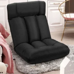 Bodenstuhl Tatami Schlafsessel Bodensessel Relaxsessel Sofastuhl Liegenfunktion Schwarz