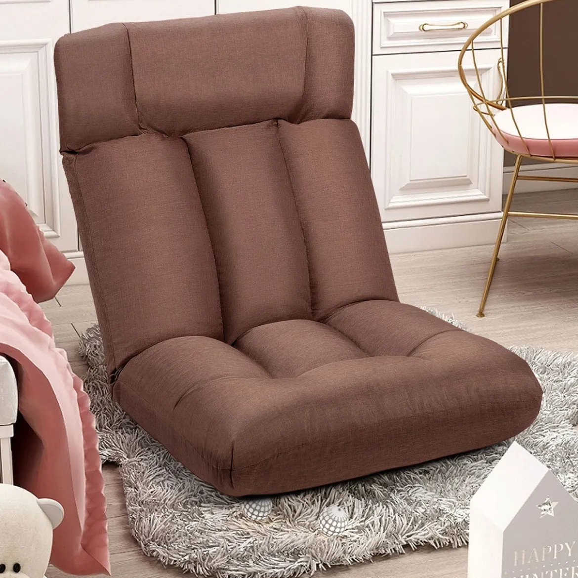 Bodenstuhl Tatami Schlafsessel Bodensessel Relaxsessel Sofastuhl Liegenfunktion Braun
