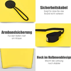 Bodyboard leichtgewichtig Schwimmbrett mit EPS-Kern & XPE Oberfläche für Kinder & Erwachsene 106cm Gelb