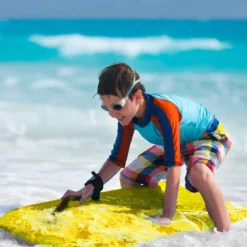 Bodyboard leichtgewichtig Schwimmbrett mit EPS-Kern & XPE Oberfläche für Kinder & Erwachsene 106cm Gelb
