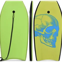 Bodyboard leichtgewichtig Schwimmbrett mit EPS-Kern & XPE Oberfläche für den Strand für Kinder & Erwachsene 106cm Grün