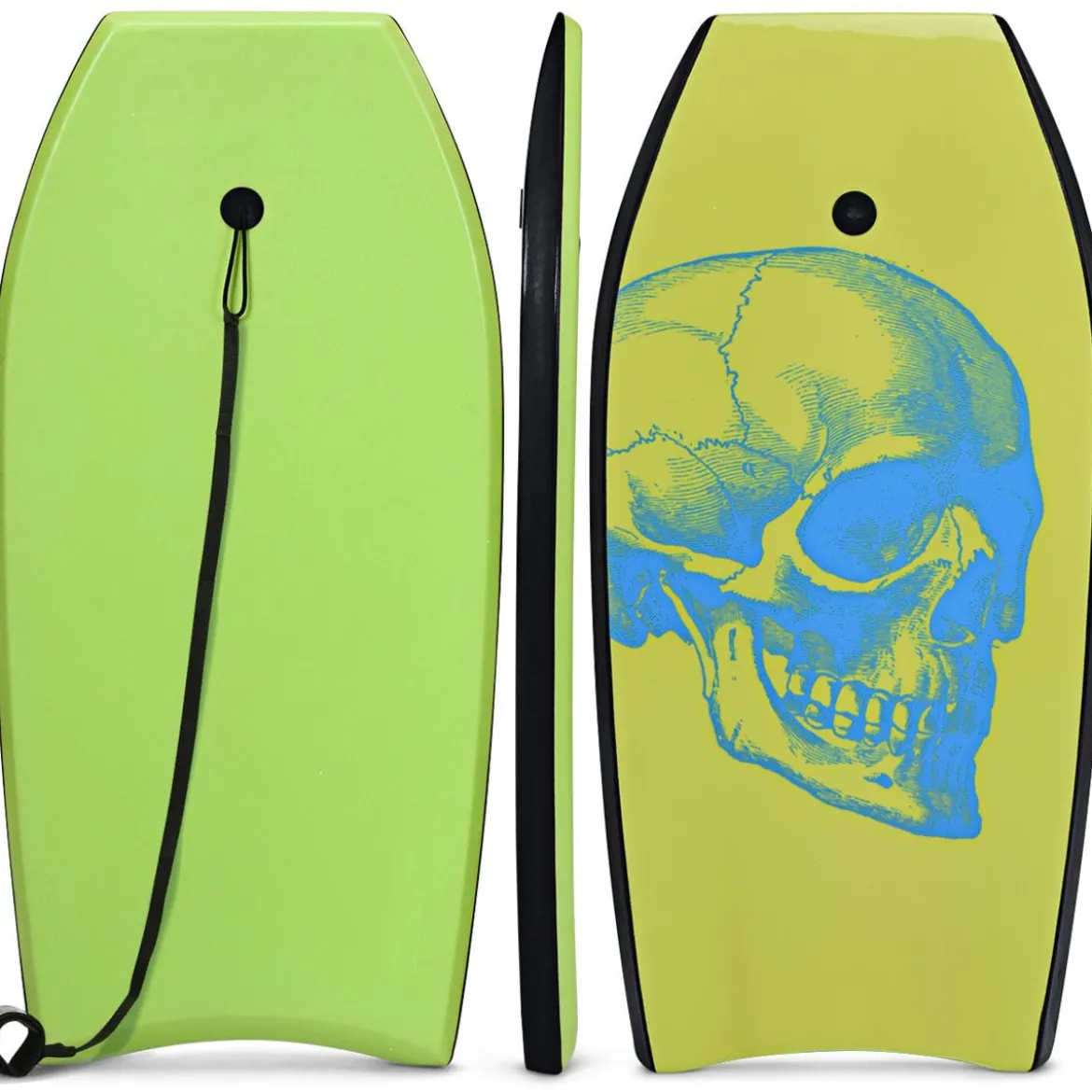 Bodyboard leichtgewichtig Schwimmbrett mit EPS-Kern & XPE Oberfläche für den Strand für Kinder & Erwachsene 106cm Grün