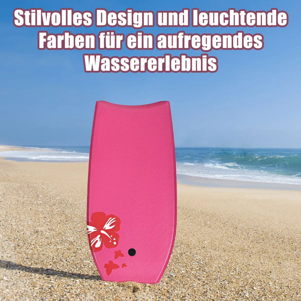 Bodyboard leichtgewichtig Schwimmbrett mit EPS-Kern & XPE Oberfläche für den Strand für Kinder & Erwachsene 94cm/106cm Rosa