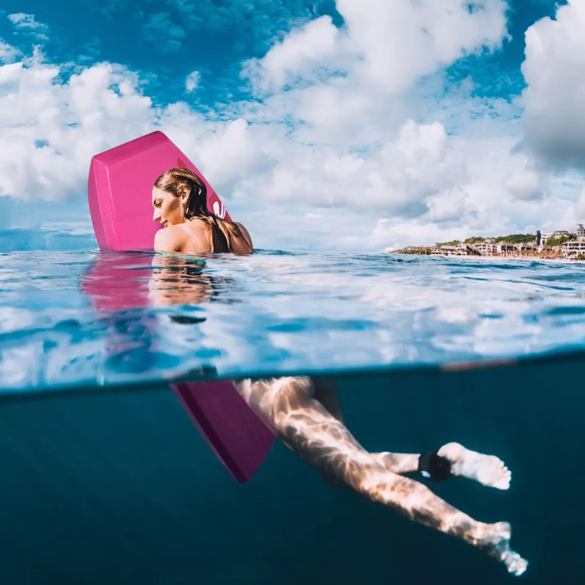 Bodyboard leichtgewichtig Schwimmbrett mit EPS-Kern & XPE Oberfläche für den Strand für Kinder & Erwachsene 94cm/106cm Rosa