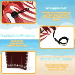 Bodyboard Schwimmbrett Schwimmboard leichtes Surfbrett 93 x 47 x 5,5 cm Rot