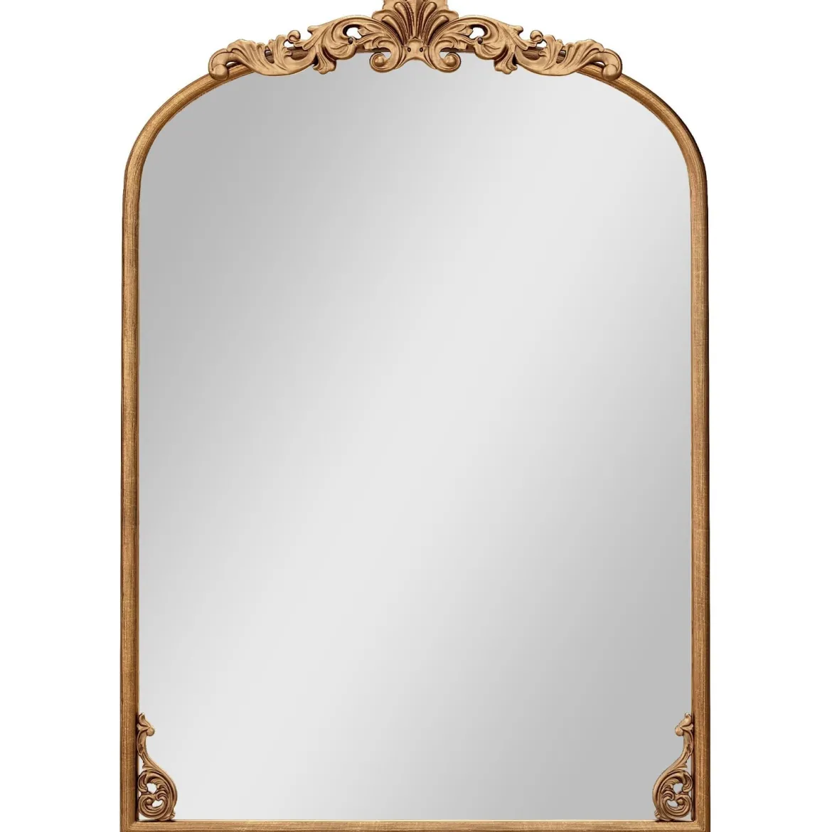 Bogen Wandspiegel Goldener traditioneller Vintage-Barockspiegel mit Metallrahmen antiker Bogenspiegel 95 cm x 66 cm