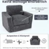 Boneless Einzelsofa aus Cord & Schaumstoff Einzelsessel mit Abnehmbarem Bezug & Rutschfester Unterseite