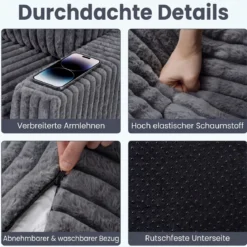Boneless Einzelsofa aus Cord & Schaumstoff Einzelsessel mit Abnehmbarem Bezug & Rutschfester Unterseite