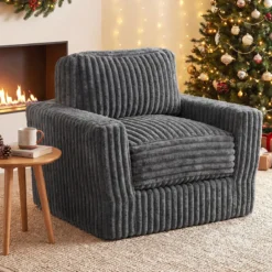 Boneless Einzelsofa aus Cord & Schaumstoff Einzelsessel mit Abnehmbarem Bezug & Rutschfester Unterseite