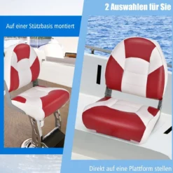 Bootssitz klappbarer Angelsitz mit Niedriger Rückenlehne Schwammpolsterung Rot