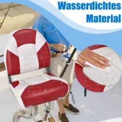 Bootssitz klappbarer Angelsitz mit Niedriger Rückenlehne Schwammpolsterung Rot