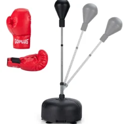 Boxball mit Ständer 4-fach verstellbare Höhe Standboxball mit befüllbarem Ständer Schwarz