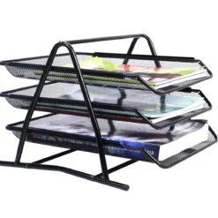 Briefablage Papierablage Briefhalter Bürozubehör Metall 3 Ebene