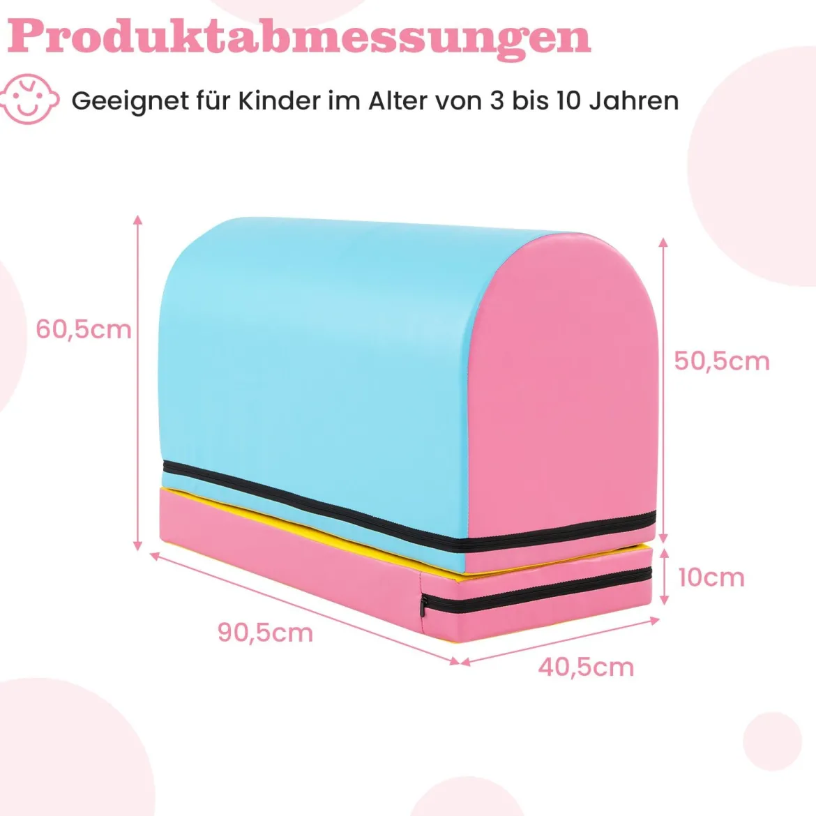 Briefkasten-Turnmatte Gymnastik-Sprungkasten mit abnehmbarem Mattenauflage Tragegriff Kunstleder Bunt