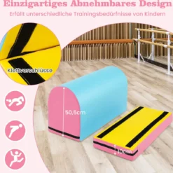 Briefkasten-Turnmatte Gymnastik-Sprungkasten mit abnehmbarem Mattenauflage Tragegriff Kunstleder Bunt