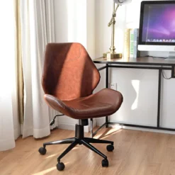 Bürostuhl höhenverstellbar Schreibtischstuhl Chefsessel drehbar Braun