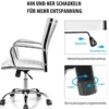 Bürostuhl mit hoher Lehne ergonomischer Computerstuhl Rückenlehne 55 x 60 x 95-105 cm Weiß