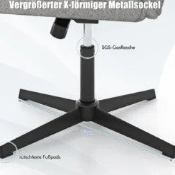 Bürostuhl mit Lammfellimitat & Breitem Sitz & Wippfunktion Höhenverstellbarer Schreibtischstuhl