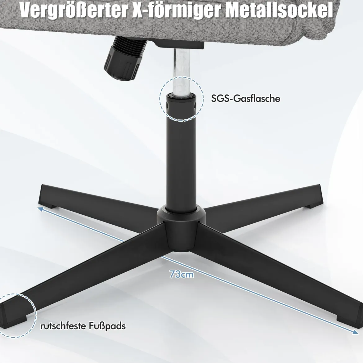 Bürostuhl mit Lammfellimitat & Breitem Sitz & Wippfunktion Höhenverstellbarer Schreibtischstuhl