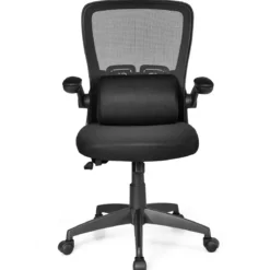 Bürostuhl mit Massagefunktion Höhenverstellbar Ergonomischer Schreibtischstuhl Drehstuhl mit Rückenlehne Schwarz