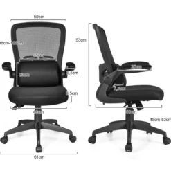 Bürostuhl mit Massagefunktion Höhenverstellbar Ergonomischer Schreibtischstuhl Drehstuhl mit Rückenlehne Schwarz