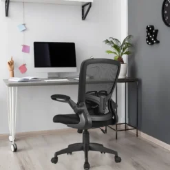 Bürostuhl mit Massagefunktion Höhenverstellbar Ergonomischer Schreibtischstuhl Drehstuhl mit Rückenlehne Schwarz