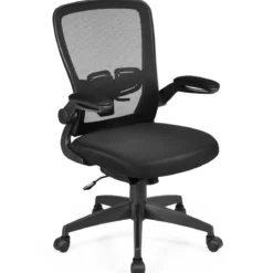 Bürostuhl mit Massagefunktion Höhenverstellbar Ergonomischer Schreibtischstuhl Drehstuhl mit Rückenlehne Schwarz