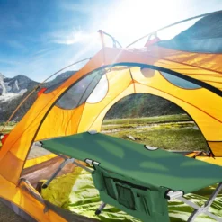 Campingbett Feldbett klappbares Campingbett Einzelbett Faltbett mit Seitentasche 190 x 73 x 42cm Grün