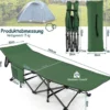 Campingbett Strapazierfähiges Reisebett mit Kopfstütze 190 x 70 x 54 cm Grün