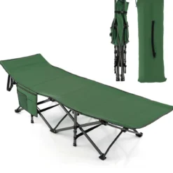 Campingbett Strapazierfähiges Reisebett mit Kopfstütze 190 x 70 x 54 cm Grün
