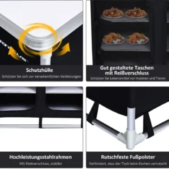 Campingküche 6 Fächer & 1 Bretter Reiseküche Faltschrank Outdoor Camping Kochtisch Alu mit Tragetasche