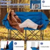Campingstuhl für 2 Personen XXL Campingsofa mit Getränkehaltern & Netztaschen Klappstuhl Marineblau